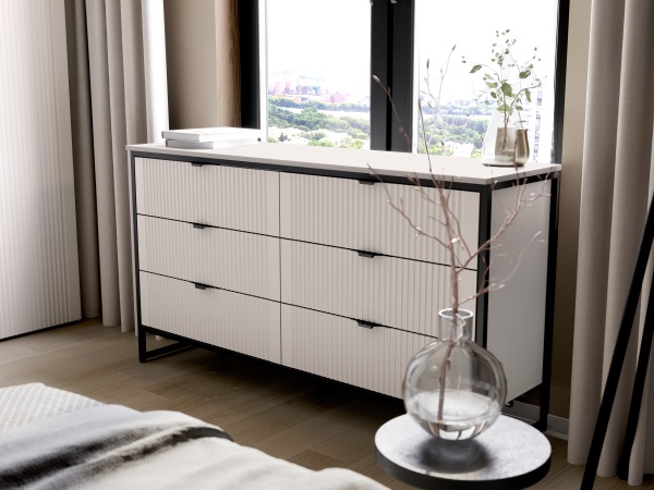 Комод 6 ящ "Нора" спальня Персидский жемчуг